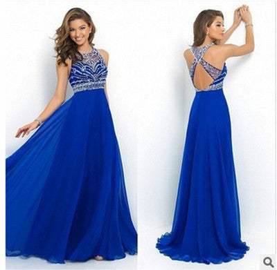 Elegant Royal Blue Ball Gown with Lace Embellishment 